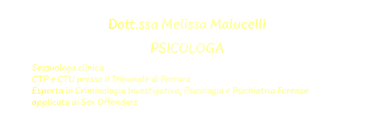 Dott.ssa Melissa Malucelli | Psicologa